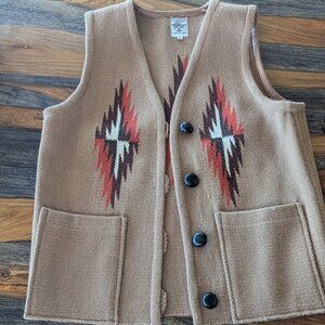 Vintage Chimayo NM 100% Wool Hand Woven Vest